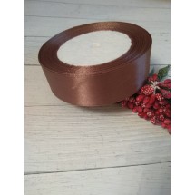 ОПТ Ленты атласные однотонные 2,5 см*25 ярдов цв. коричневый, цена за катушку